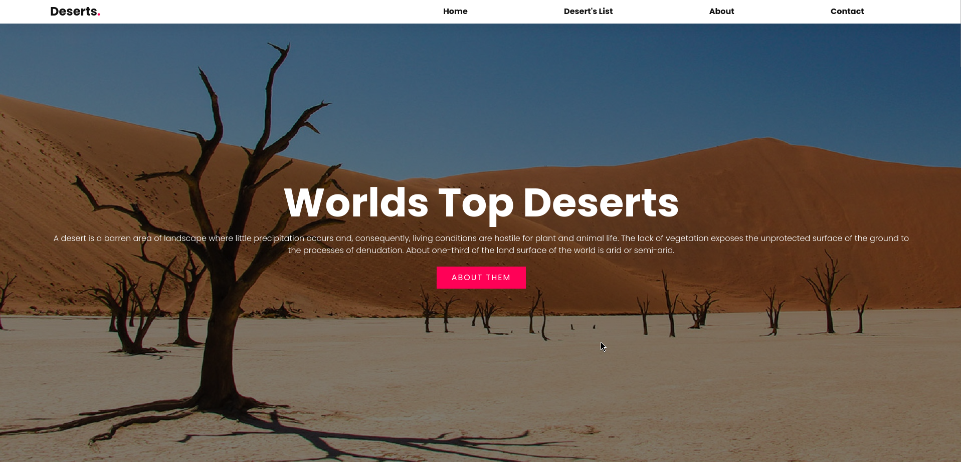 Desert- Landing page